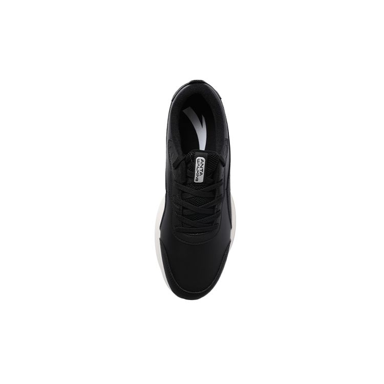 Anta Synthetic Leather Shock Absorbing Non-Slip Durable Low-Top Training Shoes Men Sneakers Black White 112047716-7