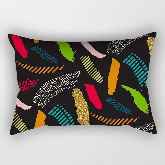 Nordisch Abstrakt Bunt Linien Geometrisch Langer Kissenbezug Zuhause Sofa Kissen Auto Büro Lendenkissen