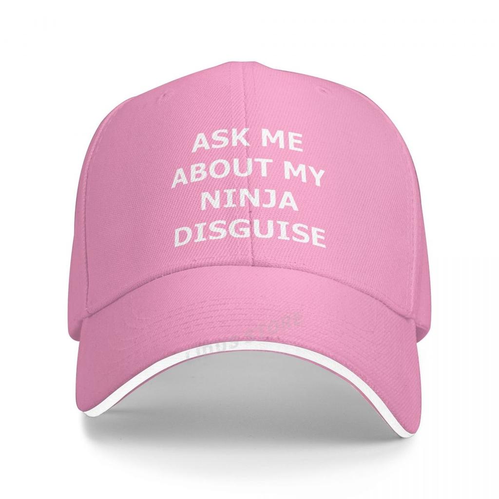 ASK ME ABOUT MY NINJA DISGUISE Funny Letter Print Baseball Cap Adjustable Unisex Hip Hop Hat Summer Cool Snapback Hat Bone