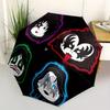 1pc KISS Band Faces Glow-in-the-Dark Stickers Umbrella with Plastic Handle,Suitable for All Seasons Home Travel Outdoor UmbrellaM966