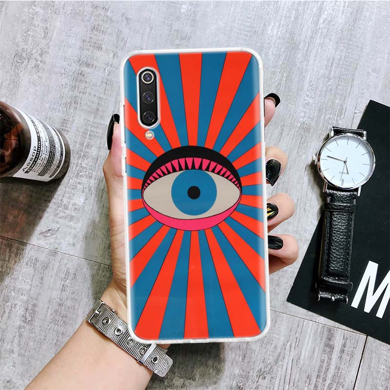 Evil Eye Gold Foil Phone Case For Xiaomi Redmi Note 10 9 8 11 Pro 11T 11S 10S 9S 9A 9C 9T 8T 8A 7 7A 5 Art Pattern Cover Coque