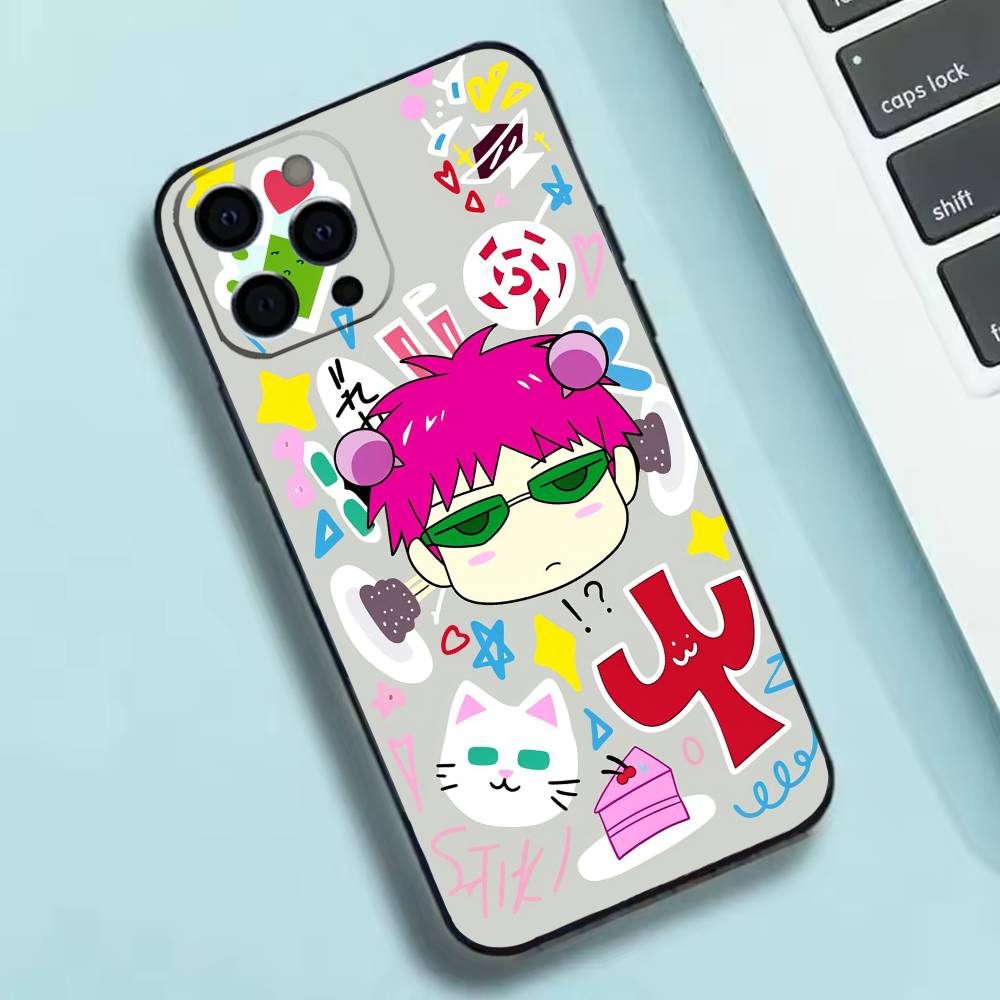 Anime S-Saiki Kusuo Phone Case Silicone Soft For IPhone 17 16 15 14 13 12 11 X XR Plus Pro Max Plus
