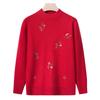 Grandma autumn women's top middle old man winter knitted sweater mother base clothes year 0 old lady sweater