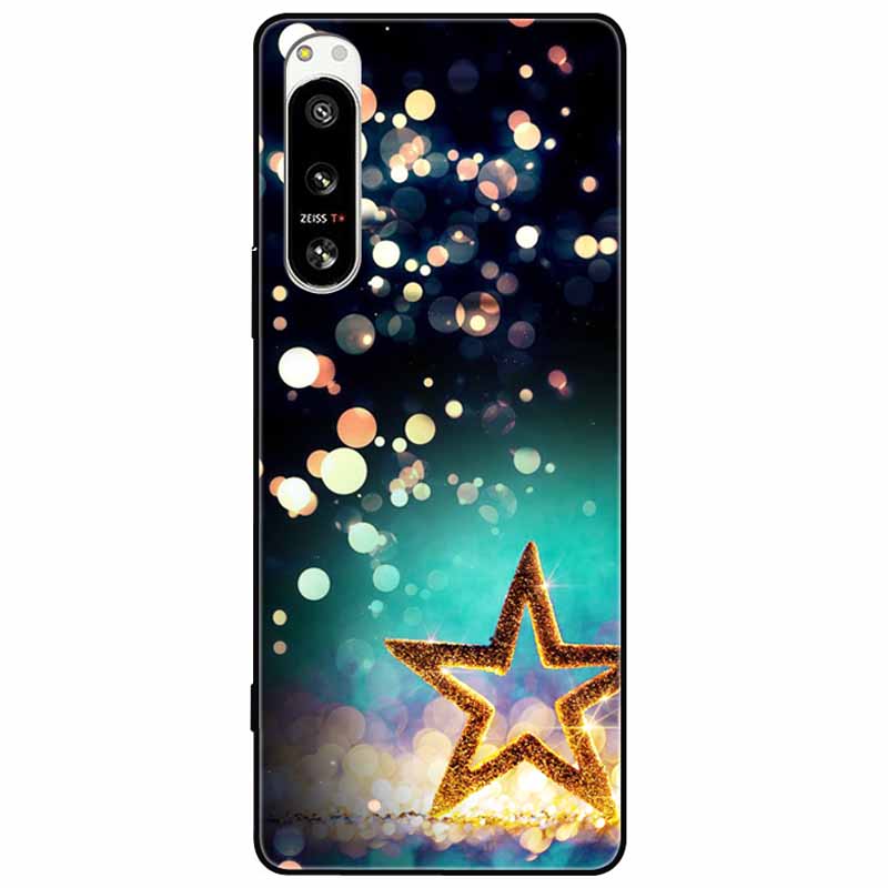 For Sony Xperia 5 IV / 10 IV Case 10IV Soft Black Silicone Forest Painted Phone Back Covers For Sony Xperia 1 IV Case TPU Coque