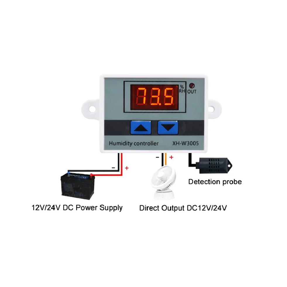 W3005 Afișaj Digital LED Higrometru Controler Umiditate Incubator Senzor Măsurător Detector Control Higrostat 12V 24V 110V 220V