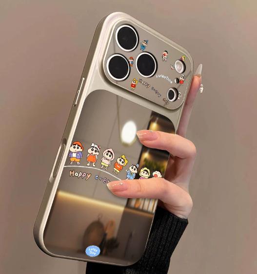Applicable to iphone11pro a row of small new 11 cartoon large window mobile phone case iPhone11 two-in-one mirror