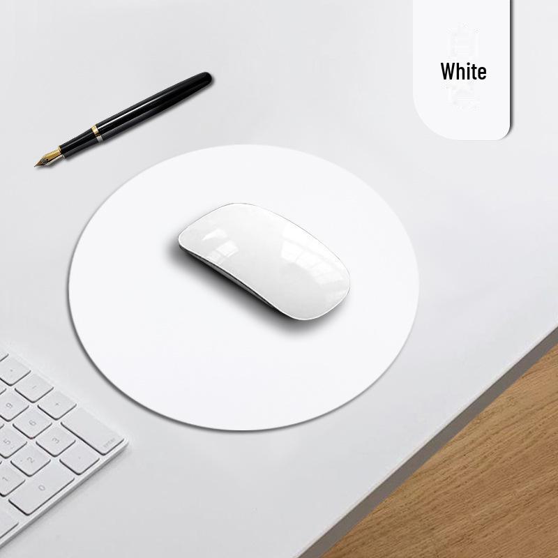 High-Quality White PU Leather Mouse Pad: Dirt-Resistant, Printable, and Round Design