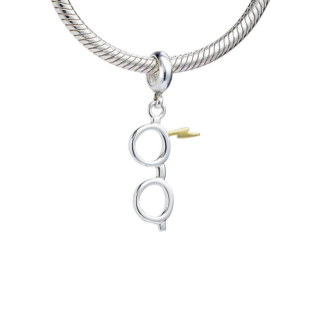Harry Potter Sterling Silver Lightning Bolt and Glasses Slider Charm