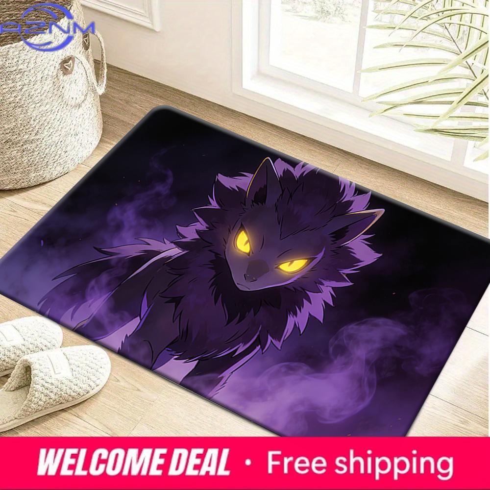 

Pokemon Purple Wolf Yellow Eyes Smoke Print Non-Slip Floor Mat Doormat 40cm x 60cm
