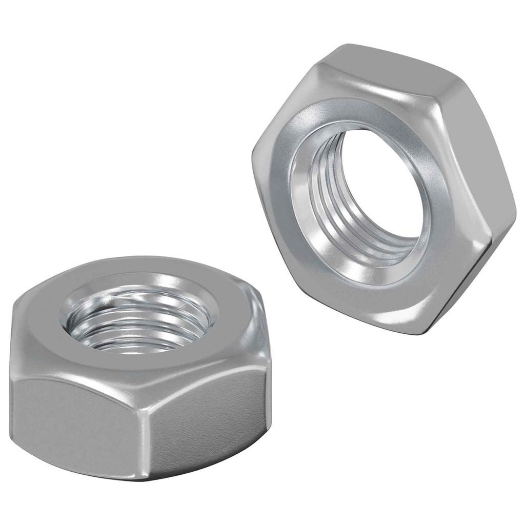 Hex Nut 2 Pcs Silver M8 Metal