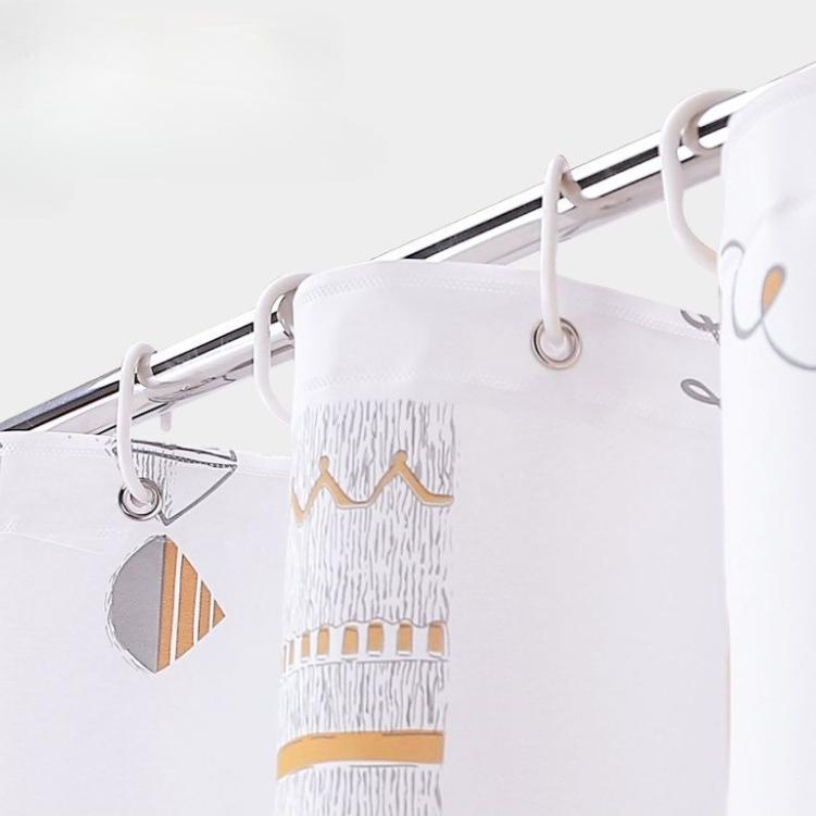 Shower Curtains Painting Print Peva White Bathroom Curtain Waterproof Mildew Proof Modern Style With Hooks For Toilet 200Cm