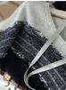 Matcha Chocolate Cashmere Wool Color Block Striped Knit Sweater - Women's Autumn Fashion