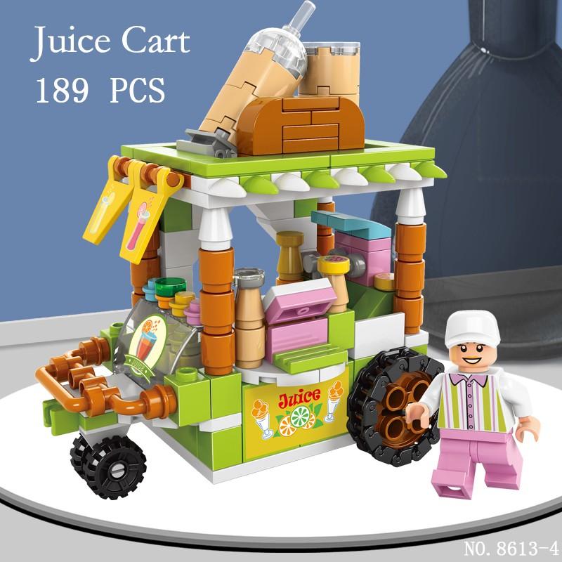 208pcs Mini City Street View Building Blocks McDonald's House Model Building Blocks Compatible with Children's Educational Toys