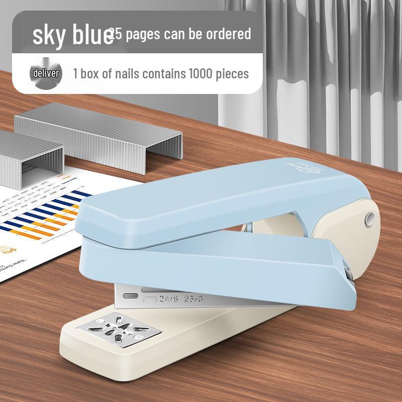 360° Rotatable, Labor-saving Stapler: Compact & Ideal for Students, Home, Office, and Thick Books
