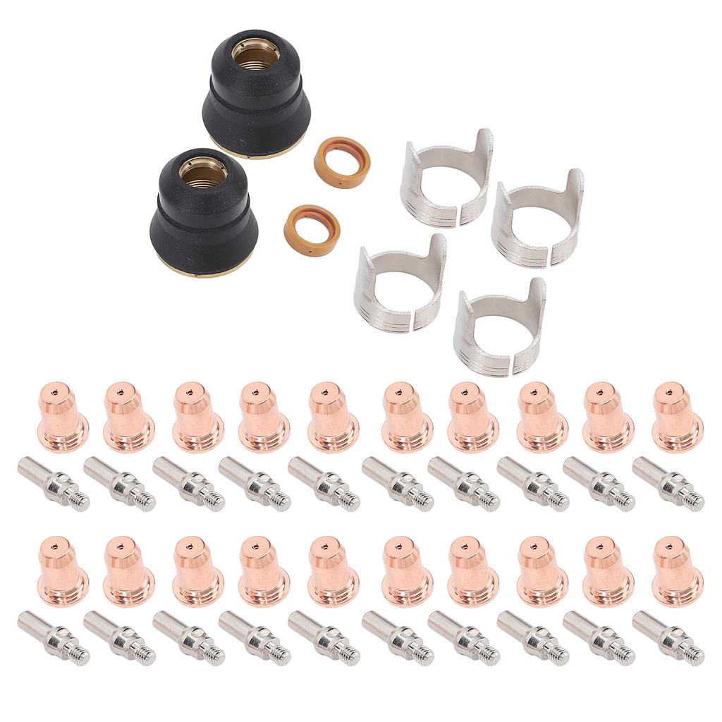 48 Pieces Set Cutting Torch Consumables IPT40 Tip Electrodes Nozzles Shield Cups Stand Off Guide