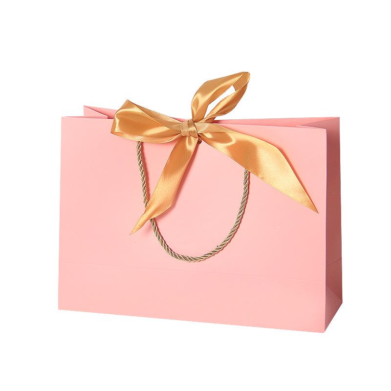 

Colorful Ribbon Bow Tote Bag - Square Gift & Shopping Bag with Custom Logo Option