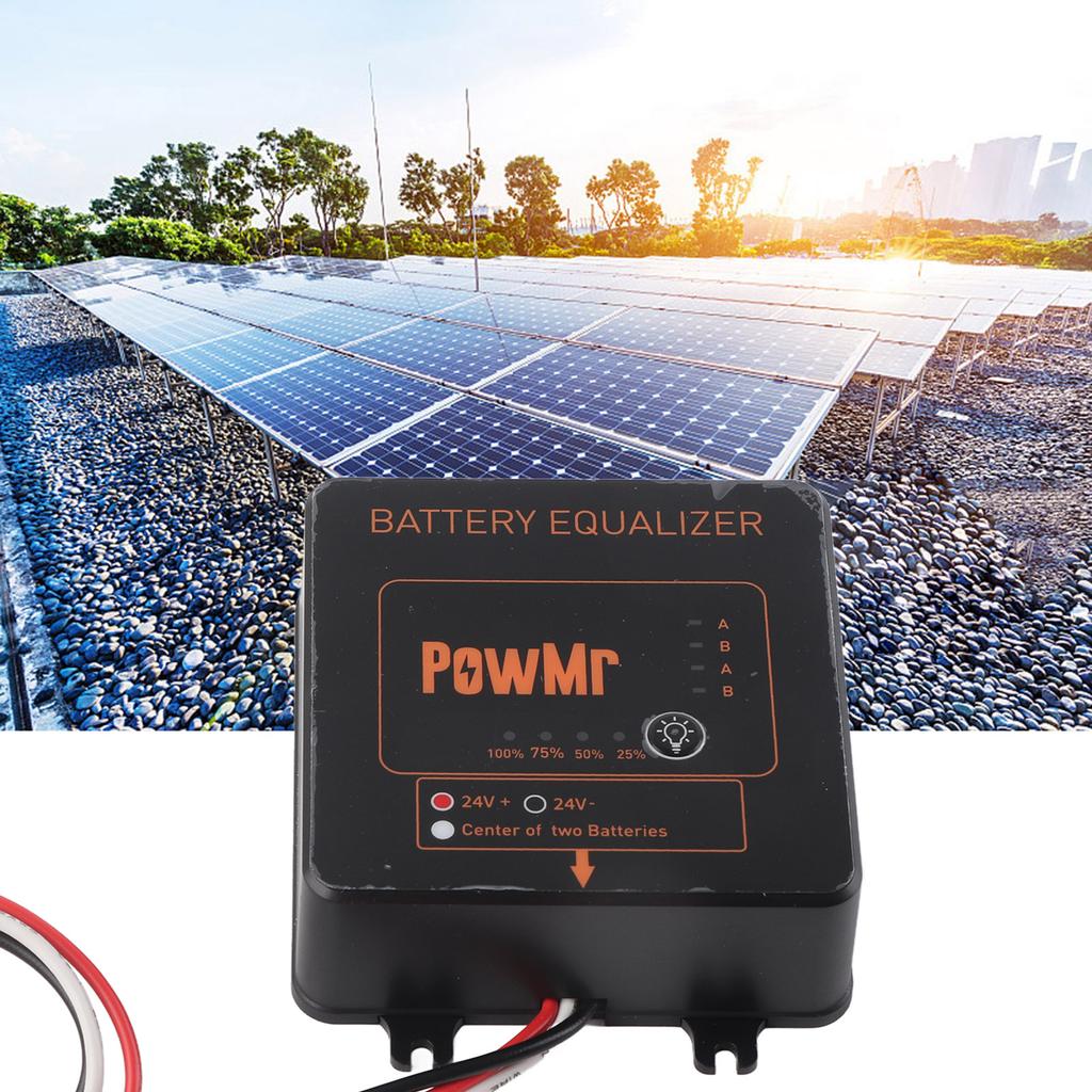 Battery Equalizer Black Solar System Balancer with Reverse Connection Protection 2 X 12V