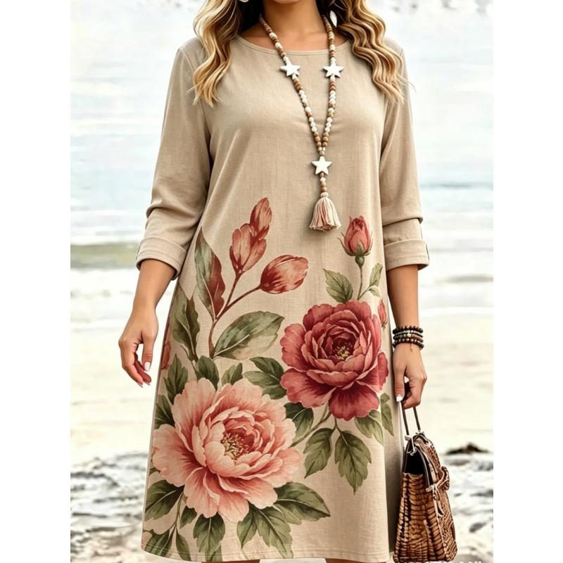Autumn and winter women's long-sleeved casual dress