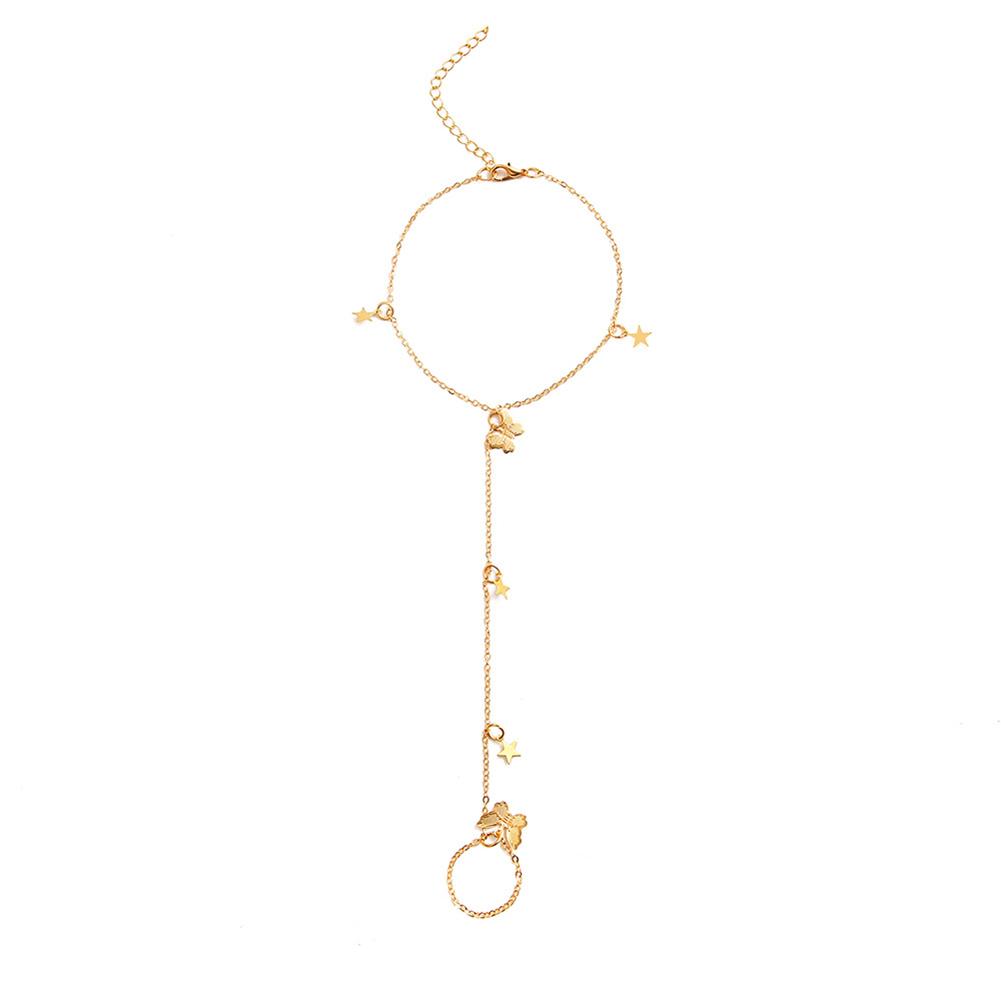 Women Alloy Anklet Fashion Boho Tassel Butterfly Pendant Anklet Foot Jewelry For Gifts