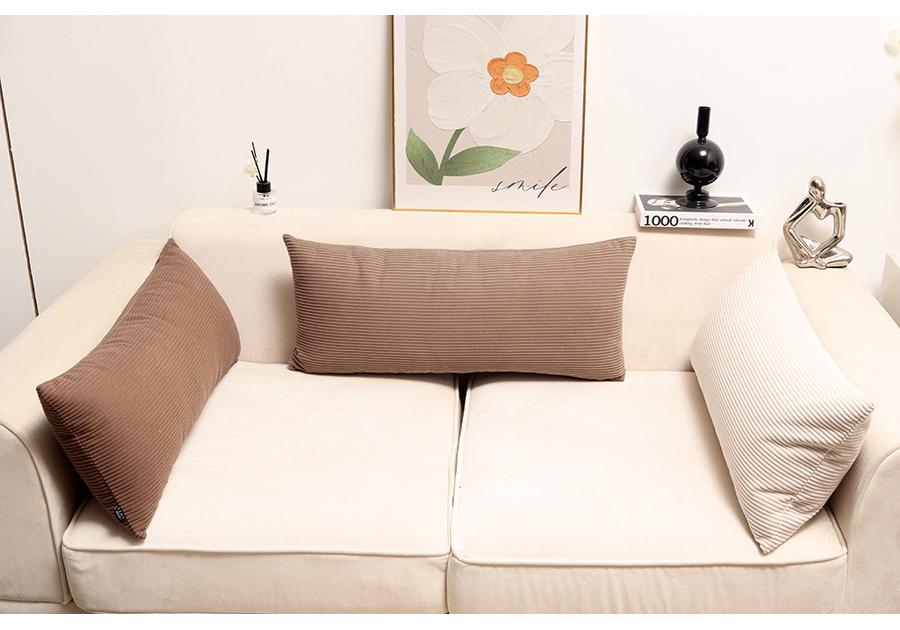 Corduroy Lumbar Throw Pillow with Removable & Washable Cover