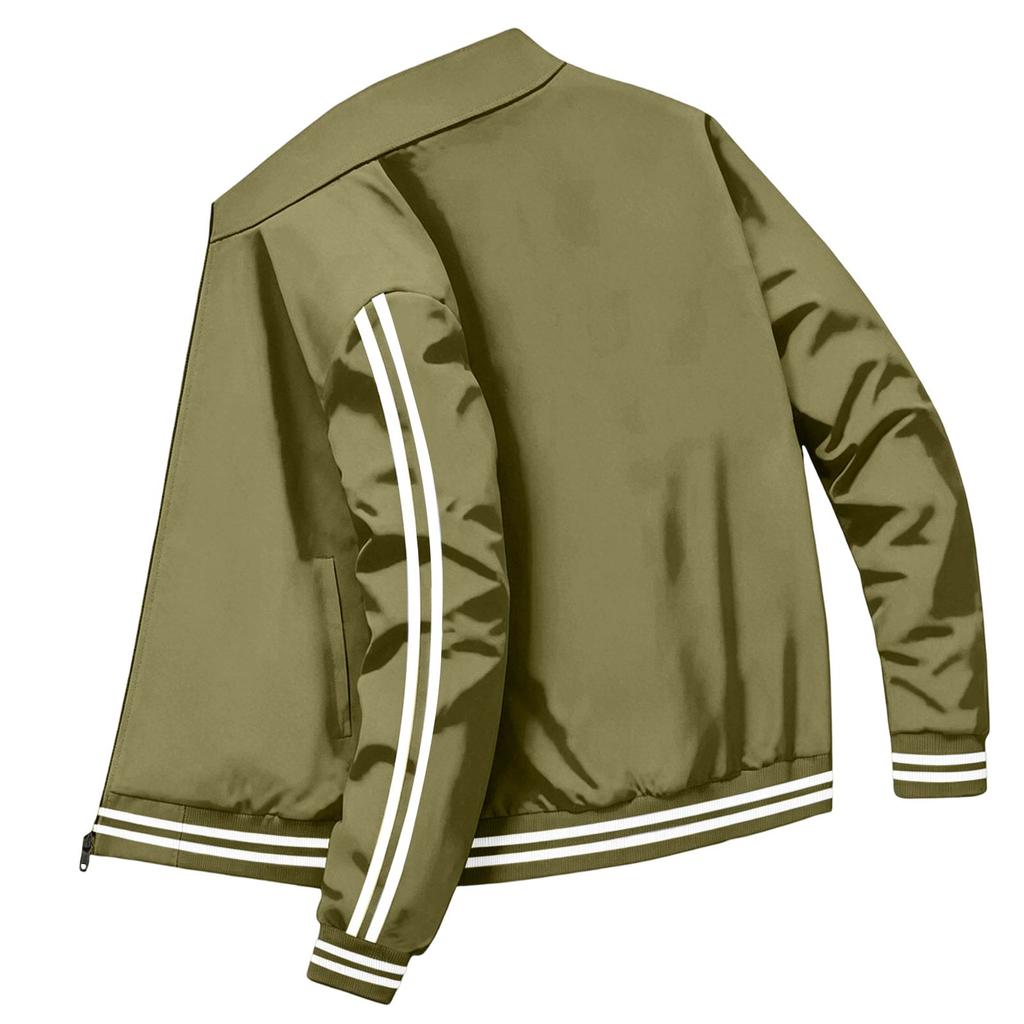 Men's Striped Casual Jacket Lightweight Fall Spring Jacket for Everyday Wear
