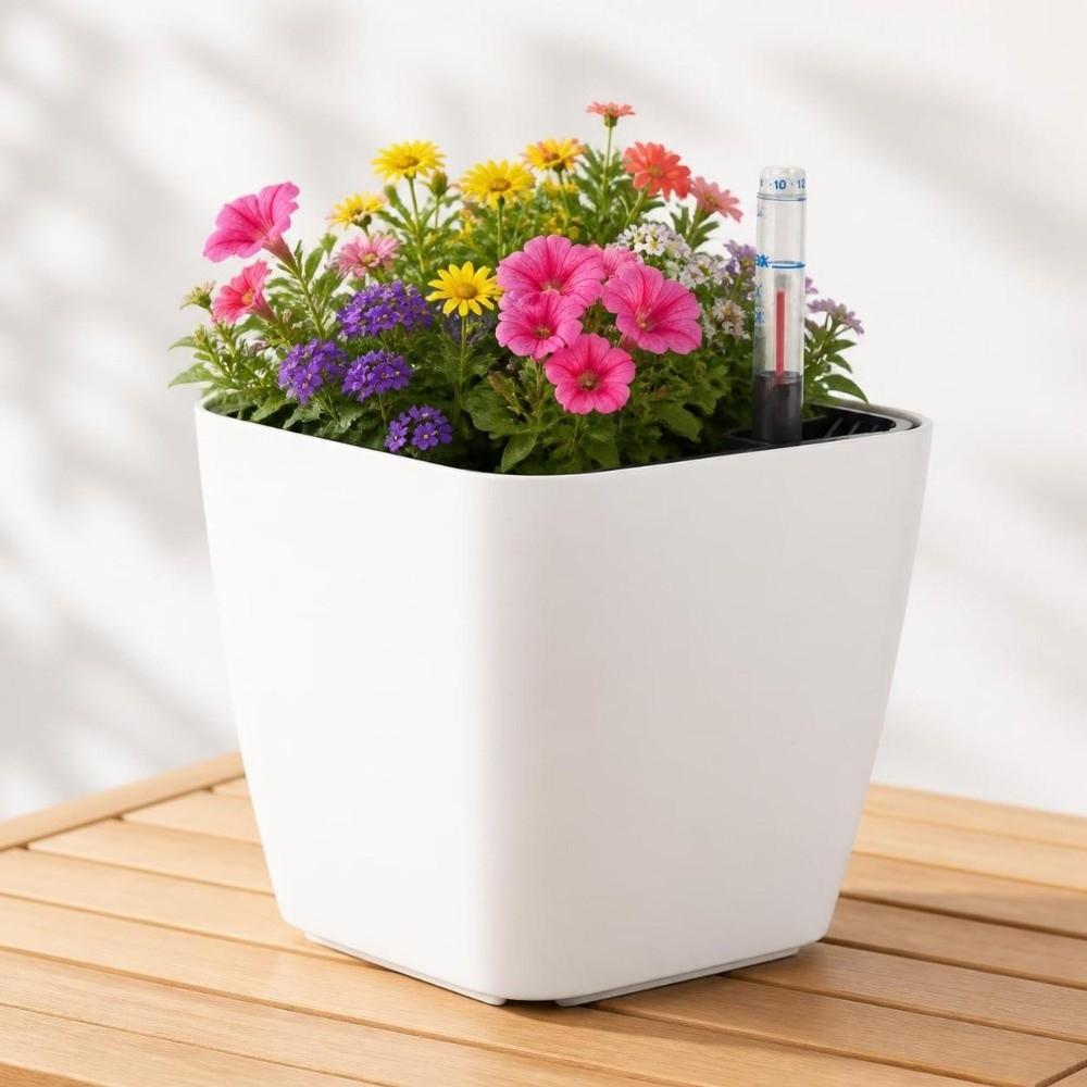 Double Layer Self-Watering Plant Pots With Water Level Meter Lazy Planter Pot  Home