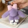Plush Bunny Keychain Furry Faux Fur Rabbit Pendant Key Chain Soft Animal Keyring Accessory for Women Purse Backpack Decor
