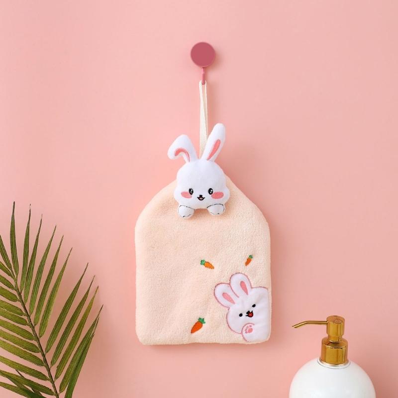 Animal Themed Kids Hand Towels Soft Absorbent Coral Velvets Quick Drying Towels for Kitchen and Bathroom