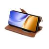 For Realme 14 5G Leather Case Wallet Stand Cover Irregular Tail Style with Chain Strap