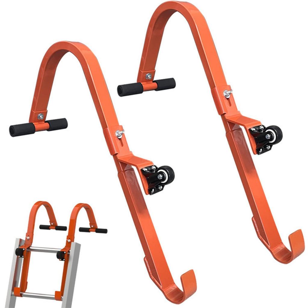 2 Pieces Ladder Stabilizer with Wheel Angled Ladder Stabilizer Hardware Heavy Duty Long-Lasting for Roofers, Construction