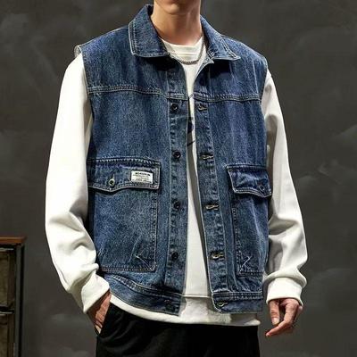 Men's Stylish Denim Vest: New Spring/Autumn Sleeveless Jacket, Versatile Loose-Fit Waistcoat