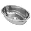 393x273mm Marine Boat Oval Sink with 40mm Drain Hole Stainless Steel Brushed for RV Yacht Motorhome