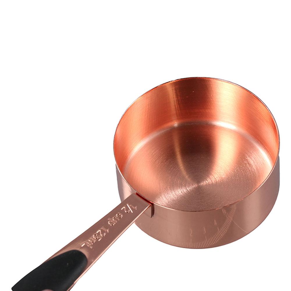 Rose Gold Stainless Steel Heavy Duty Baking Tool Sugar Scoop Measuring Cups Measuring Spoons Set