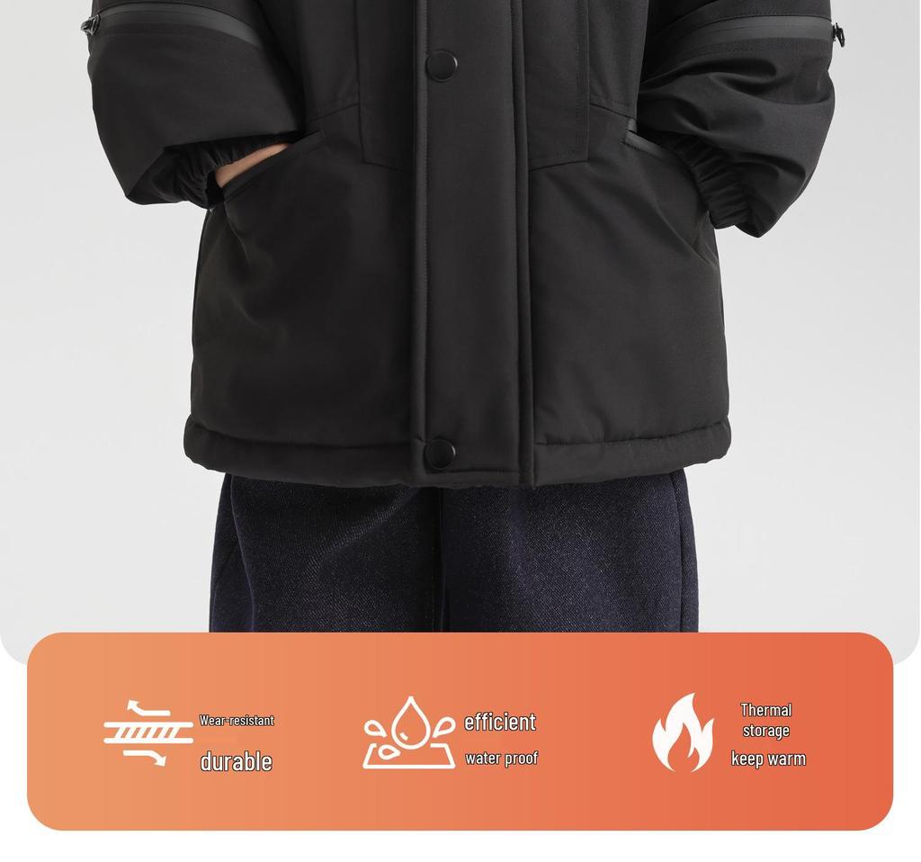 European Boys' Warm Waterproof Cotton Jacket - Winter 2025 Collection for Toddlers & Children