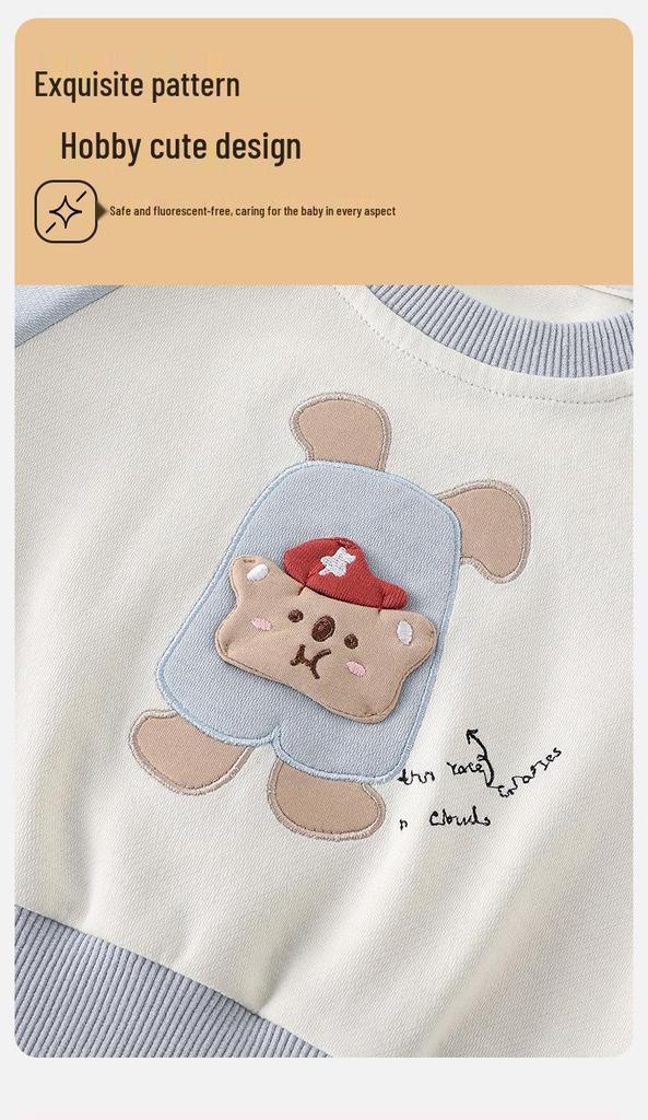 Spring 2026 Boys' Toddler Korean-Style Hoodie and Pants Set - Two-Piece Casual Outfit