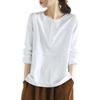 Retro Artistic Long Sleeve T Shirt Women's Casual Slim Fit Button Base Shirt Spring Autumn Arrival
