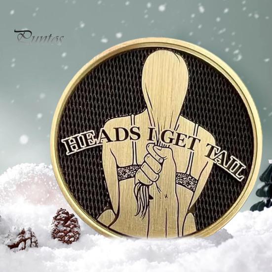Adult Love Challenge Mynt Sexy Heads And Tails Mynt Dobbeltsidige voksen Mynt Hoder Jeg får hale og haler Jeg får Head Lucky Token Prank Gift for Men