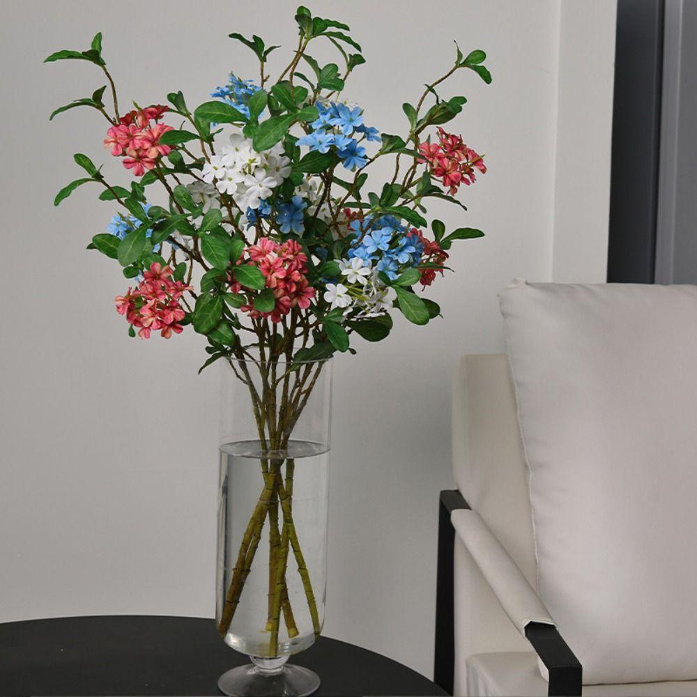 DIY Artificial Blue Mist Flower Long Stem Fake Flowers  Indoor Outdoor Decoration