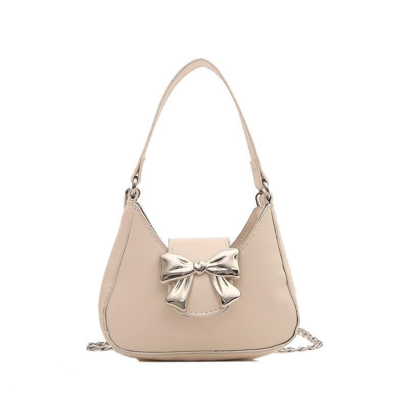 

Street Style Pu Material Small Square Bag With Butterfly Bow And Stitching Detail Black Small Size S белый
