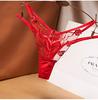 KOXIFLI Sexy Floral Embroidered Transparent Perfect for Buttocks Size Women's T-Back Panties, 5-Piece Set, Lingerie, Low-Rise, (5 Pieces, L)