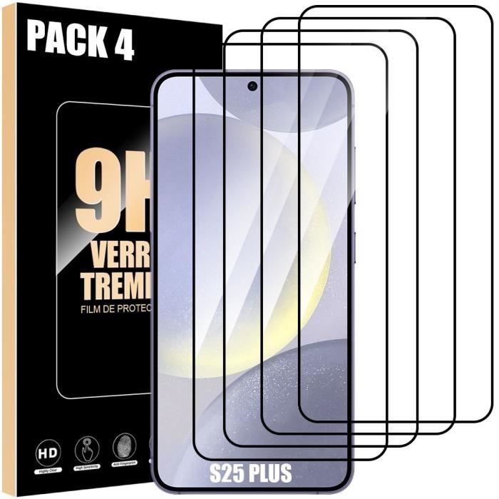 Verre Trempé - Samsung - Galaxy S25 Plus - Pack de 4 - Anti-Rayures - Résistant aux Chocs