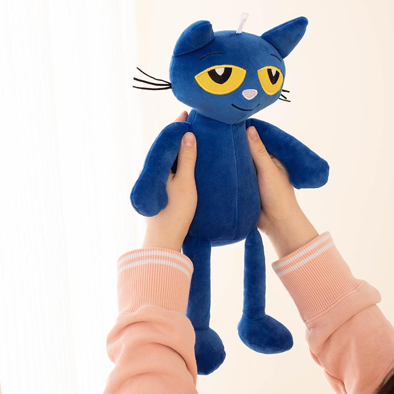 ZU Cartoon Character Pete the Cat Plush Doll Soft Stuffed Cats Toys Kawaii Blue Kitten For Girl Boy 15.5inch