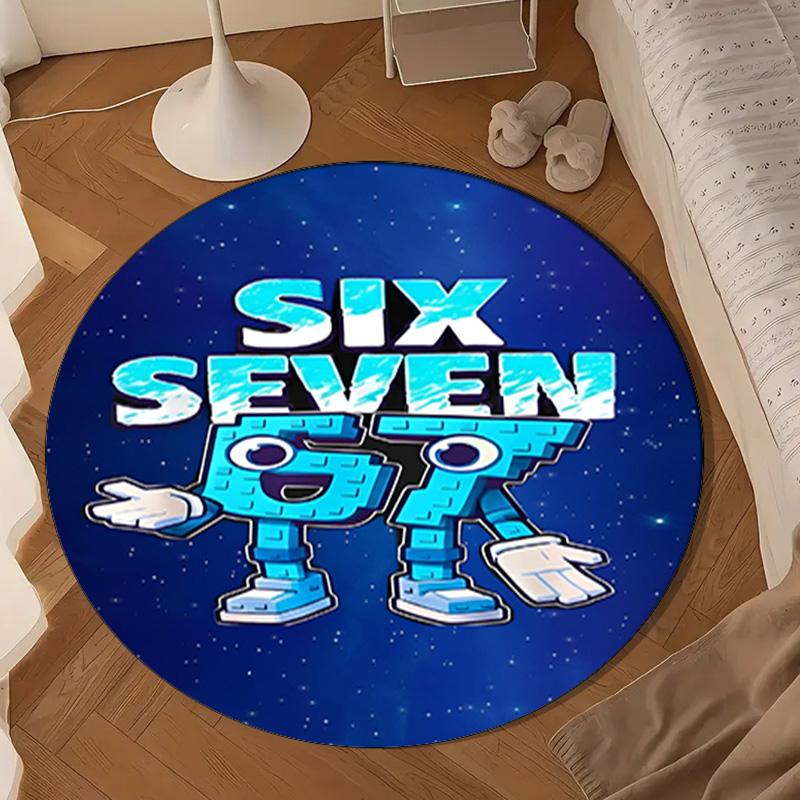 Space Adventure With Six Seven 67 Round mat Home Decor, Chair rug For livingroom,Bedroom, doormat home decor Birthday Gift Christmas Gifts