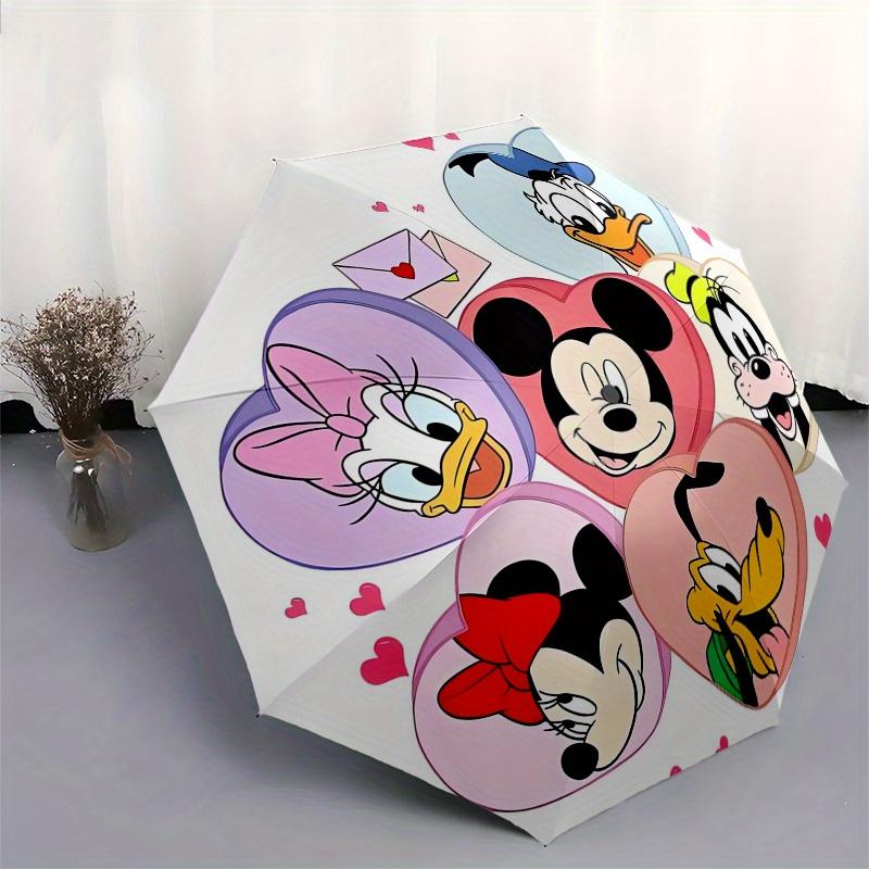 Mickey Mouse,Valentine's Day Automatic Umbrella - Tri-fold Portable Umbrella, Best Holiday Gift for Men and Women, Durable Iron Frame, Playf