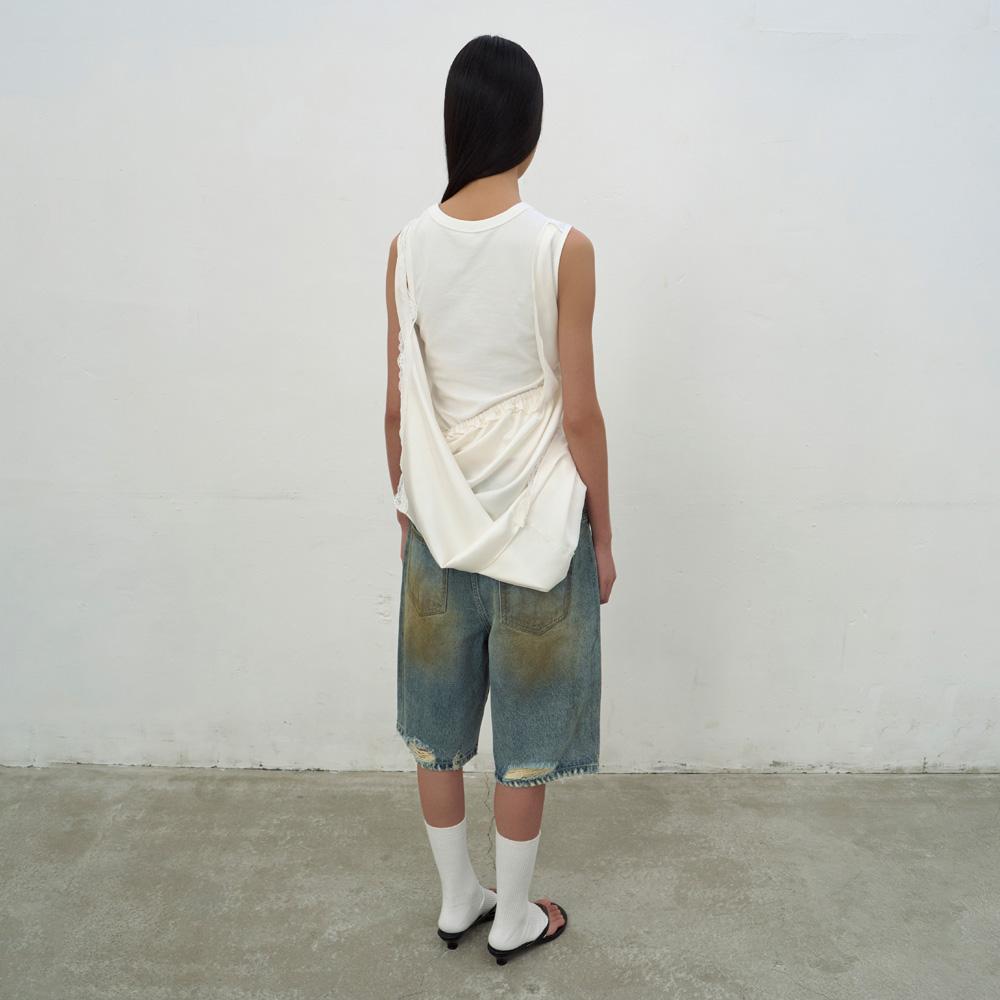 Lcdc Tm Shirring Sleeveless Dress (White)