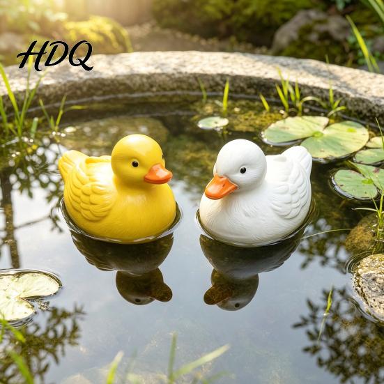 Landscaping Duck for Garden Pools Floating Resin Figurine Realistic Yellow Statue Simulation Animal Ornament Fish Tanks Outdoor Pond Garden Lawn,