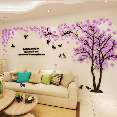 3D Acryl Baum Wandaufkleber Selbstklebend Heim Hintergrundwand Wandaufkleber Wandaufkleber Heimdekoration, Schlafzimmer Tapete