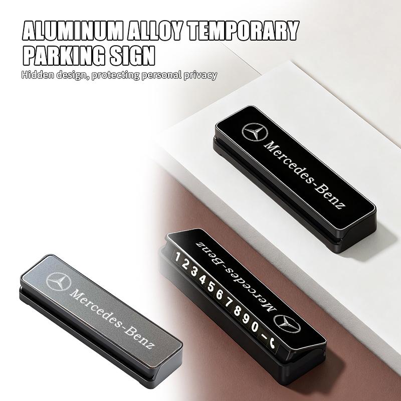 Car Temporary Parking Card Phone Number Hidden Stop Sign Card Plate For Benz Exclusive AMG SPRINTER V CLASS VIANO W124 W203 W204