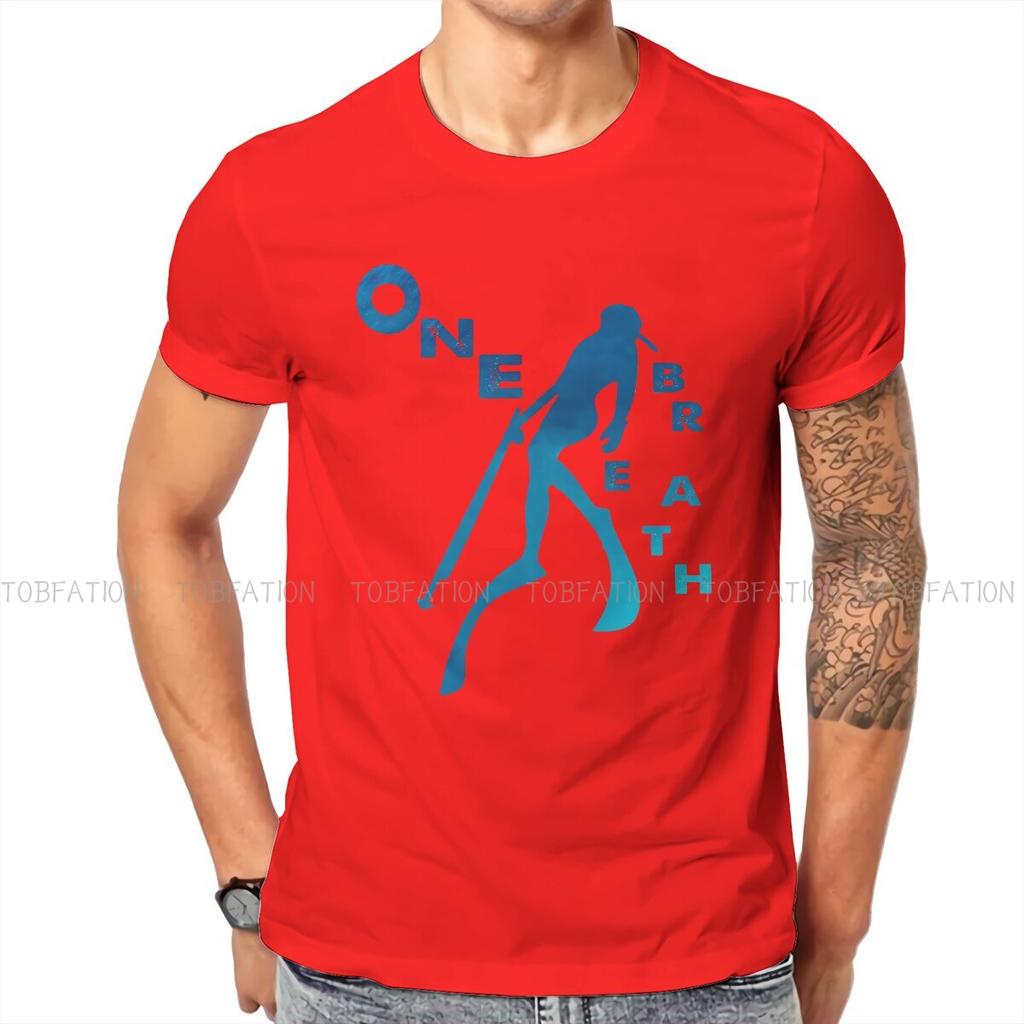 One Breath Spearfishing Freediving Lovers Casual Tshirt Dive Scuba Diving Style Tops Casual T Shirt Men Short Sleeve Unique Gift