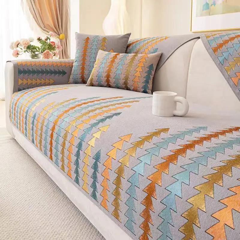 Sofa Cushion Prevent Cat Scratching Non-slip Bohemian Sofa Cover Chenille Four Season Universal Cover Sofa